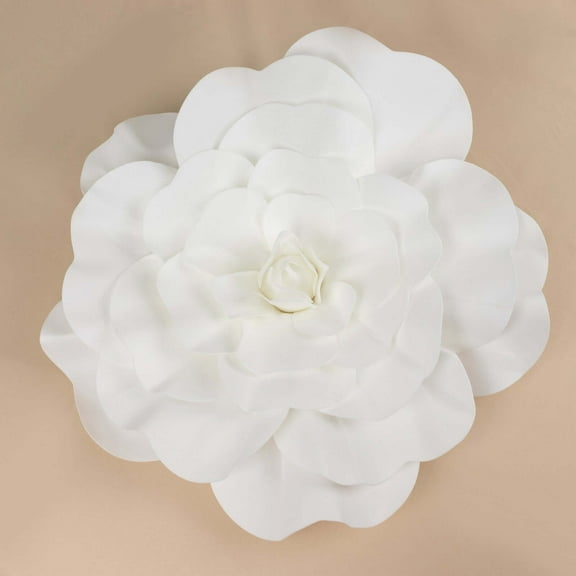 Efavormart 2 Pack 24” 3D Craft Rose White Real Feel Foam Rose for DIY Wedding Bouquets Arrangements Party Home Decorations