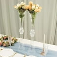 thumbnail image 1 of Efavormart 2 Pack | 27" Clear Crystal Embellishment Trumpet Table Centerpiece, Reversible Plastic Flower Vase, 1 of 7