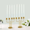 thumbnail image 1 of Efavormart 2 Pack | 4 Arm 8" Gold Metal Geometric Taper Candle Candelabra Holder Centerpiece For Weddings Birthday Parties, 1 of 11