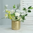 thumbnail image 1 of Efavormart 2 Pack | 5" Gold Textured Round Ceramic Flower Plant Pots, Cylindrical Metallic Gold Brushed Indoor Planter Pot, 1 of 11