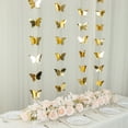thumbnail image 1 of Efavormart 2 Pack | 9ft Gold 3D Paper Butterfly String Banners, Hanging Garland Party Streamers, 1 of 11