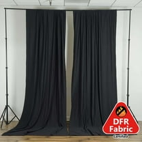 Efavormart 2 Pack | Black Fire Retardant Scuba Polyester Curtain Panel Backdrops Wrinkle Free With Rod Pockets - 10ftx10ft