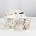 thumbnail image 1 of Efavormart 2 Pack Blush Floral Design Porcelain Coffee Mugs With Gift Box and Satin Ribbon Handle, Bridal Shower Gift Set, 1 of 11