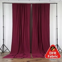 Efavormart 2 Pack | Burgundy Fire Retardant Scuba Polyester Curtain Panel Backdrops Wrinkle Free With Rod Pockets - 10ftx10ft