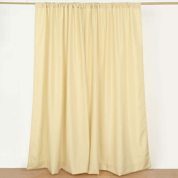 Efavormart 2 Pack | Champagne Polyester Drapery Panels With Rod Pockets, Photography Backdrop Curtains, 5ftx8ft - 130 GSM