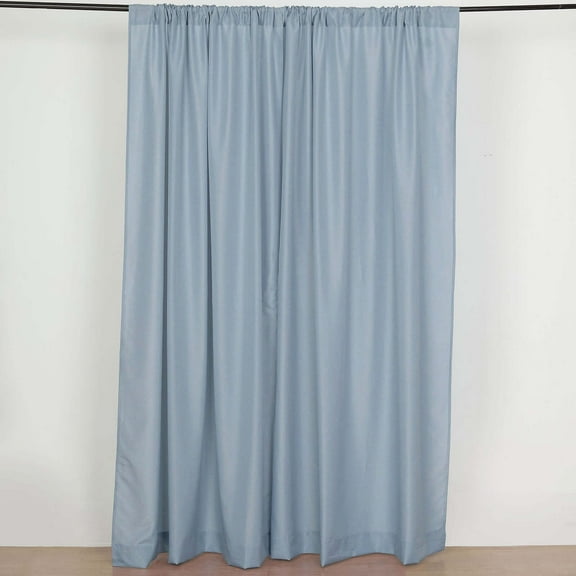 Efavormart 2 Pack | Dusty Blue Polyester Drapery Panels With Rod Pockets, Photography Backdrop Curtains, 5ftx8ft - 130 GSM