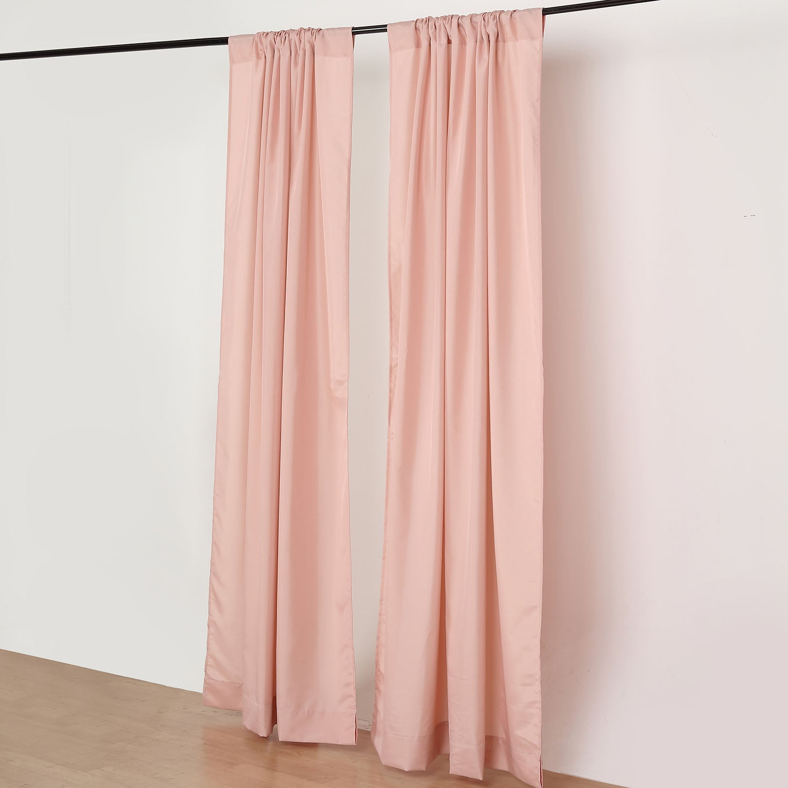 Efavormart 2 Pack | Dusty Rose Polyester Drapery Panels With Rod ...