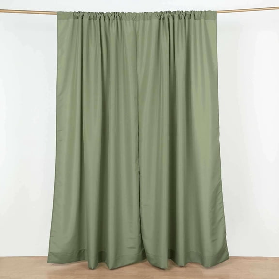 Efavormart 2 Pack | Eucalyptus Sage Green Polyester Drapery Panels With Rod Pockets, Photography Backdrop Curtains, 5ftx8ft - 130 GSM
