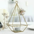 thumbnail image 1 of Efavormart 2 Pack Gold 9.5" Metal Geometric Tealight Candle Holders Geometric Floral Centerpieces, 1 of 11