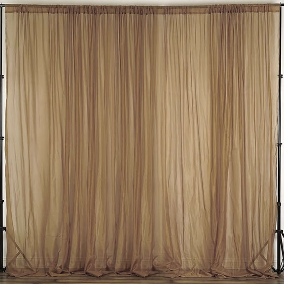 Efavormart 2 Pack | Gold Fire Retardant Sheer Organza Premium Curtain Panel Backdrops With Rod Pockets - 10ftx10ft