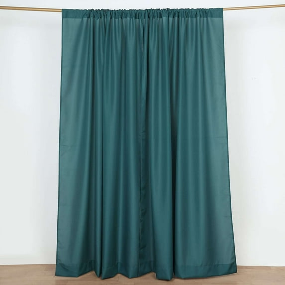 Efavormart 2 Pack | Peacock Teal Polyester Drapery Panels With Rod Pockets, Photography Backdrop Curtains, 5ftx8ft - 130 GSM