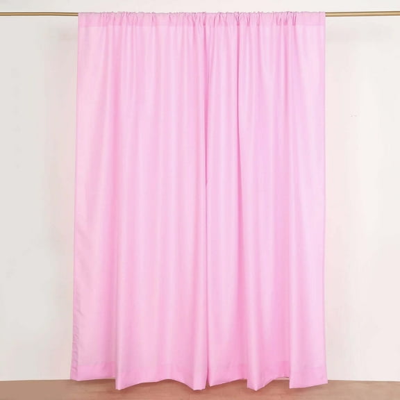 Efavormart 2 Pack | Pink Polyester Drapery Panels With Rod Pockets, Photography Backdrop Curtains, 5ftx8ft - 130 GSM