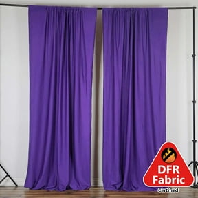 Efavormart 2 Pack | Purple Fire Retardant Scuba Polyester Curtain Panel Backdrops Wrinkle Free With Rod Pockets - 10ftx10ft