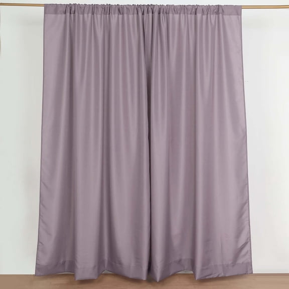 Efavormart 2 Pack | Violet Amethyst Polyester Drapery Panels With Rod Pockets, Photography Backdrop Curtains, 5ftx8ft - 130 GSM