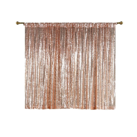 Efavormart 2 Panels Blush Glitzy Sequin Room Darkening Window Treatment Panel Drapes With Rod Pockets 52"Wx64"L