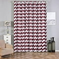 thumbnail image 1 of Efavormart 2 Panels White/Burgundy Polyester Chevron Design Thermal Insulated Blackout Room Darkening Grommet Top Curtain 52"x108", 1 of 11