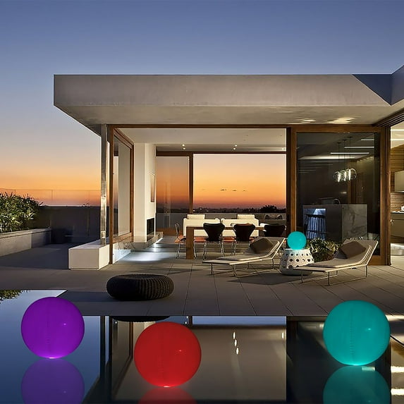 Efavormart 20" Floating Pool Light Up Ball, Inflatable Outdoor Garden Lights With Remote - 13 RGB Colors and 3 Color Modes for Wedding, Party, Back Yard, Pathway Decorations