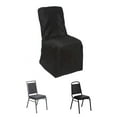 thumbnail image 1 of Efavormart 20 PCS Black Square Top Polyester Banquet Chair Cover Dinning Event Slipcover For Wedding Party Banquet Catering, 1 of 11