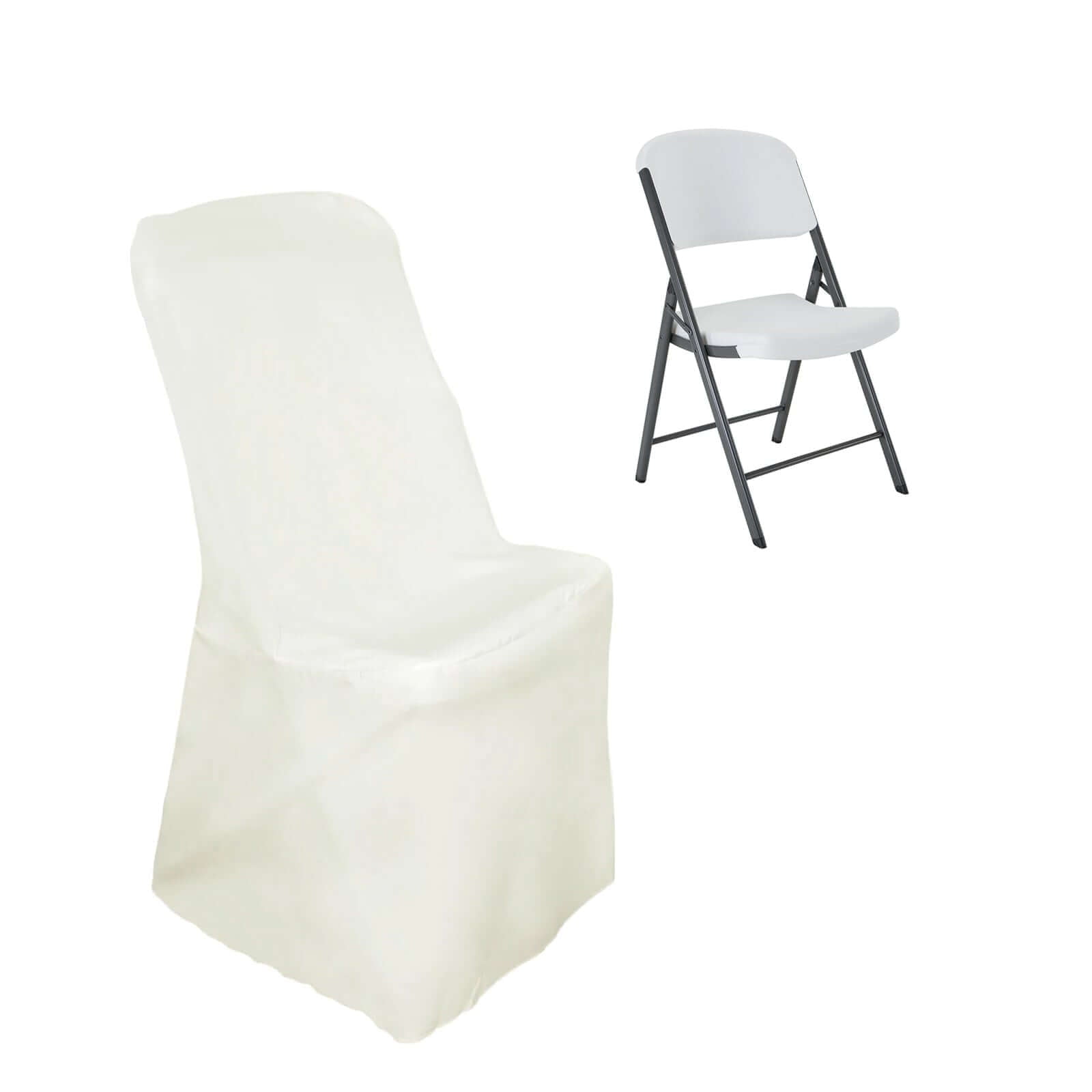 Efavormart 50pcs Ivory Lifetime Folding Chair Cover Dinning Chair