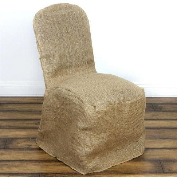 Efavormart 20 PCS Natural Jute Burlap Banquet Chair Cover Dinning Chair Slipcover For Wedding Party Event Banquet Catering