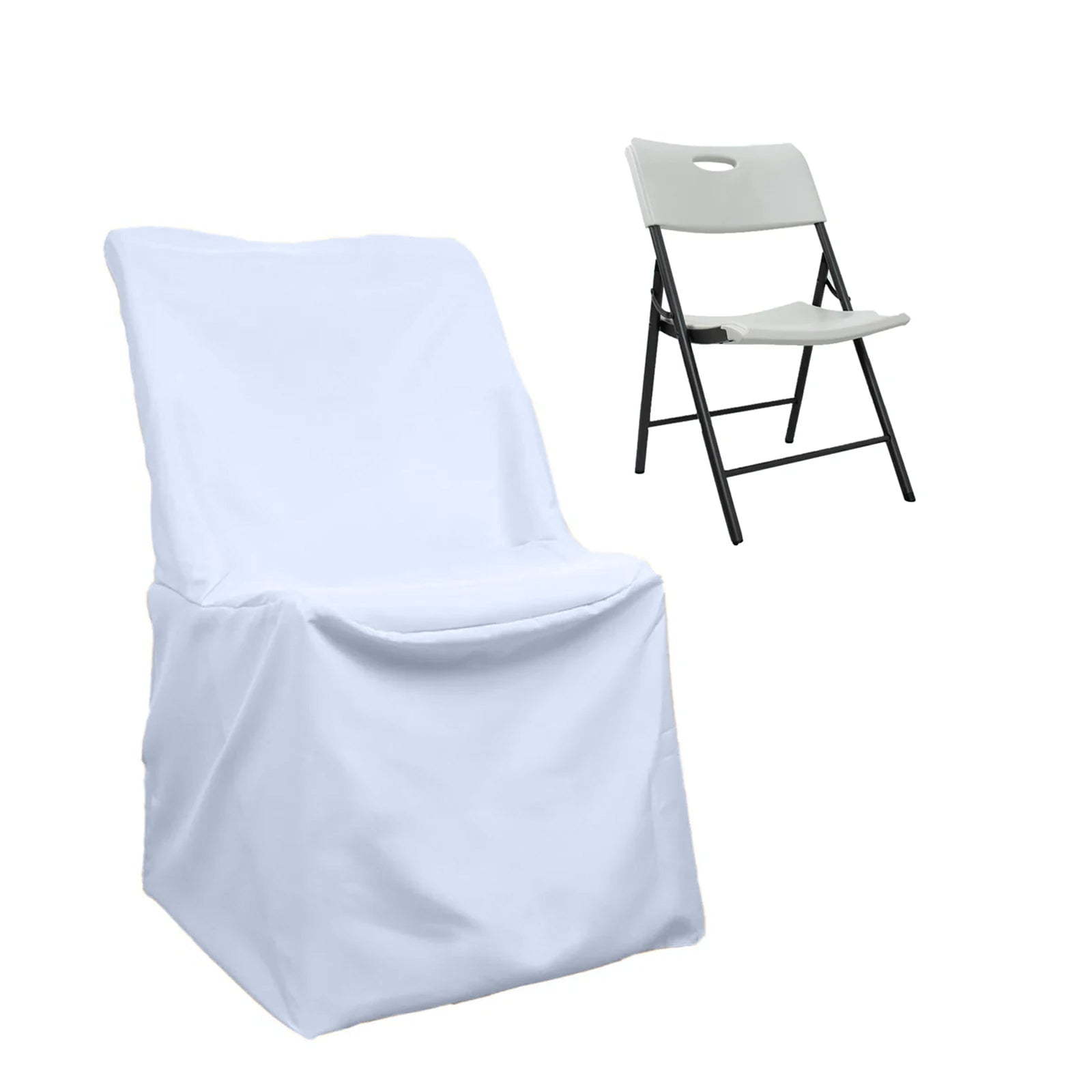 Efavormart 20 PCS White Lifetime Folding Chair Cover Dinning Chair