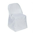 thumbnail image 1 of Efavormart 20 PCS White Linen Polyester Folding Chair Cover Dinning Chair Slipcover For Wedding Party Event Banquet Catering, 1 of 10