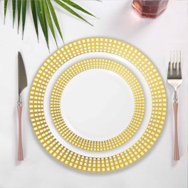 50 Piece Disposable Plates - Heavy Duty Plastic Dinnerware for Wedding –  Stock Your Home