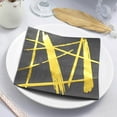 thumbnail image 1 of Efavormart 20 Pack 3 Ply Metallic Gold Streaks Design Black Paper Napkins Wedding Cocktail Napkins Dinner Napkins, 1 of 5