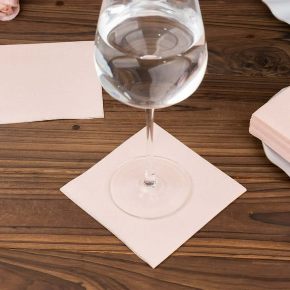 Efavormart 20 Pack | Blush Rose Gold Soft Linen-Feel Paper Beverage Napkins, Highly Absorbent Disposable Cocktail Napkins