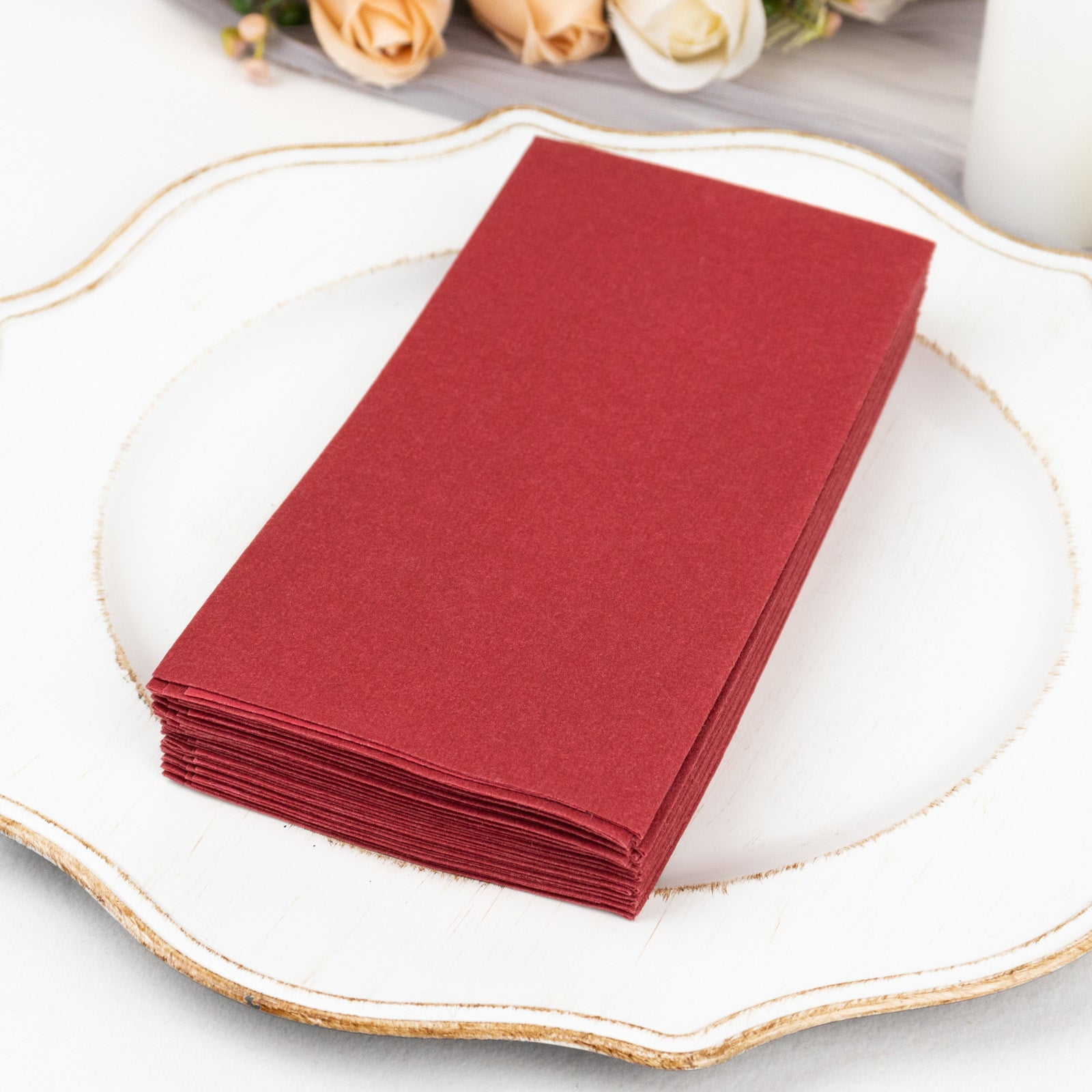 Efavormart 20 Pack | Burgundy Soft Linen-Feel Airlaid Paper Party ...