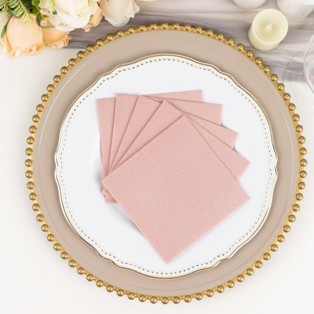 Efavormart 20 Pack | Dusty Rose Soft Linen-Feel Airlaid Paper Beverage ...