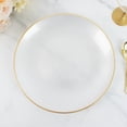 thumbnail image 1 of Efavormart 20 Pack Economy Plastic Charger Plates 13" – Transparent Pearl White Swirl Design with Gold Rim, Stylish Table Chargers, 1 of 4