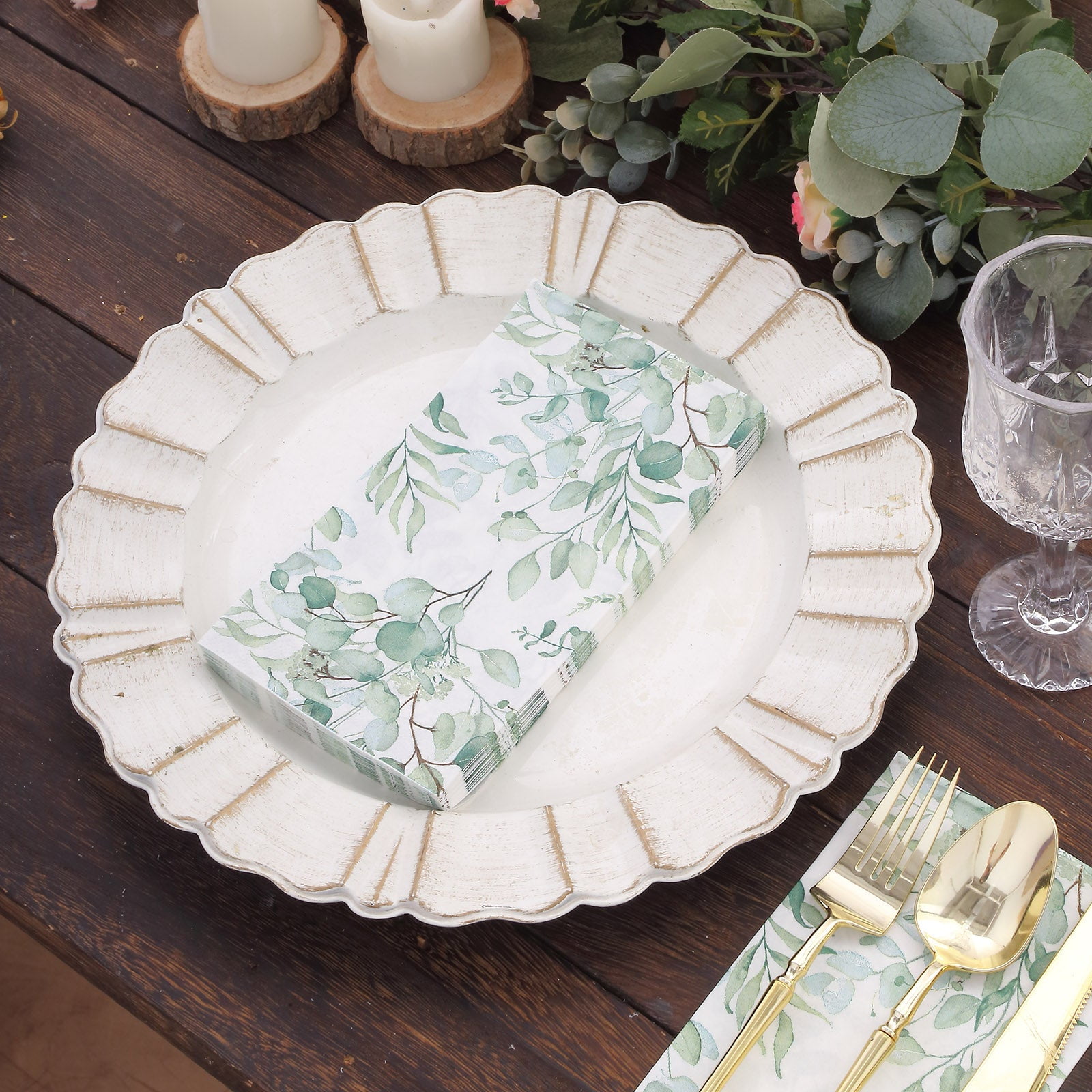 Efavormart 20 Pack Green Eucalyptus Leaf Print Paper Napkins, Soft 2 ...