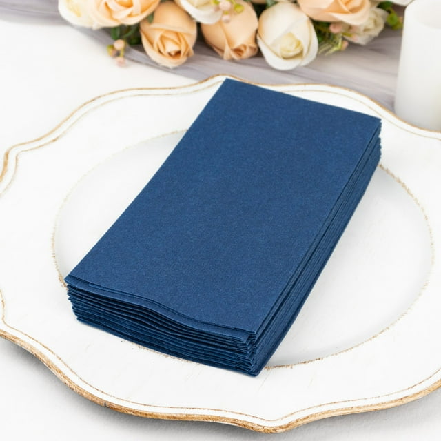 Efavormart 20 Pack | Navy Blue Soft Linen-Feel Airlaid Paper Party ...