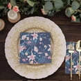 thumbnail image 1 of Efavormart 20 Pack Navy Blue Water Lilly Floral Paper Cocktail Napkins, Soft 2-Ply Disposable Beverage Napkins - 13"x13", 1 of 5