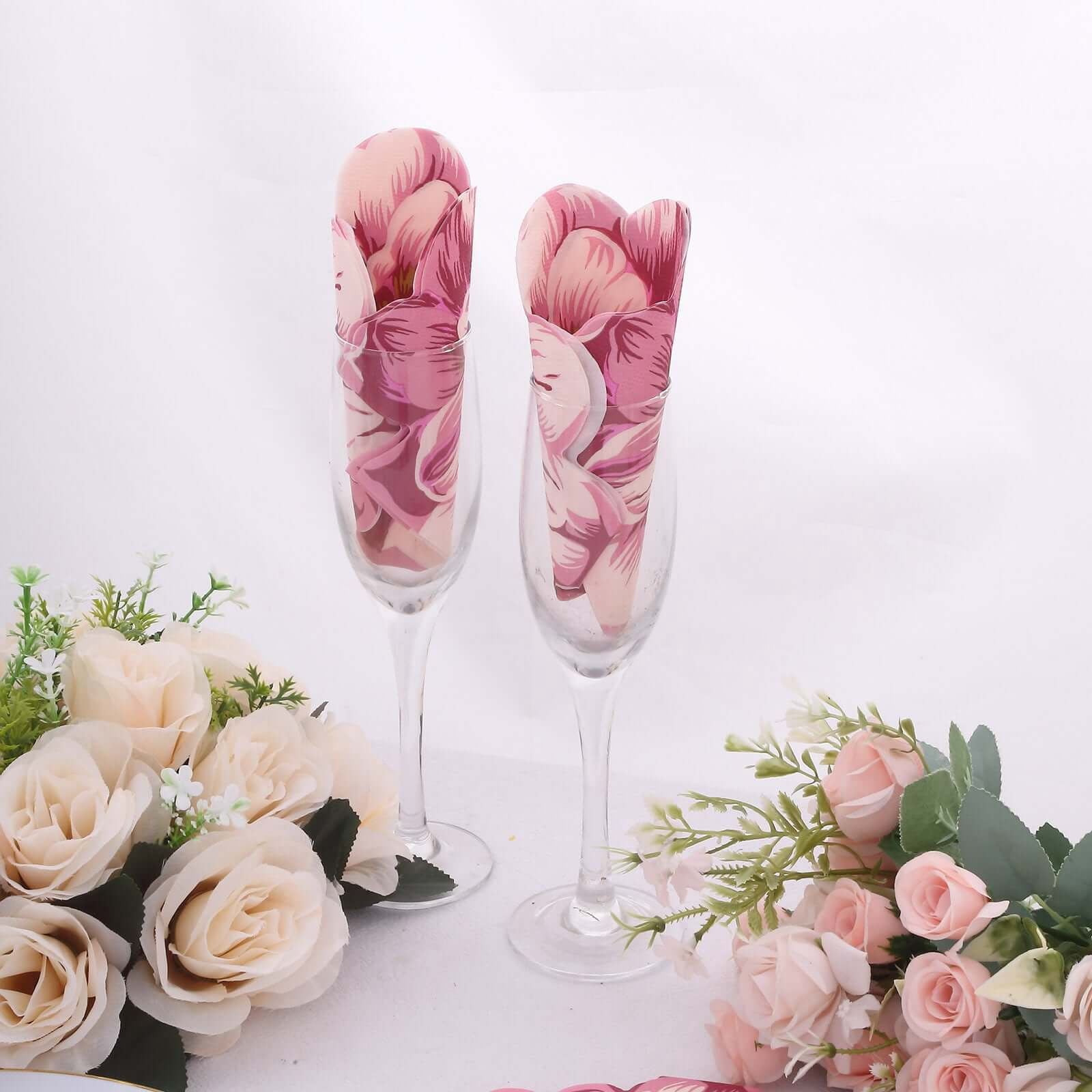 Efavormart Peony Flower Shaped Cocktail Napkins