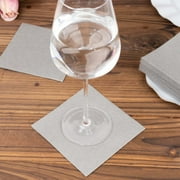 Efavormart 20 Pack | Silver Soft Linen-Feel Airlaid Paper Beverage Napkins, Highly Absorbent Disposable Cocktail Napkins