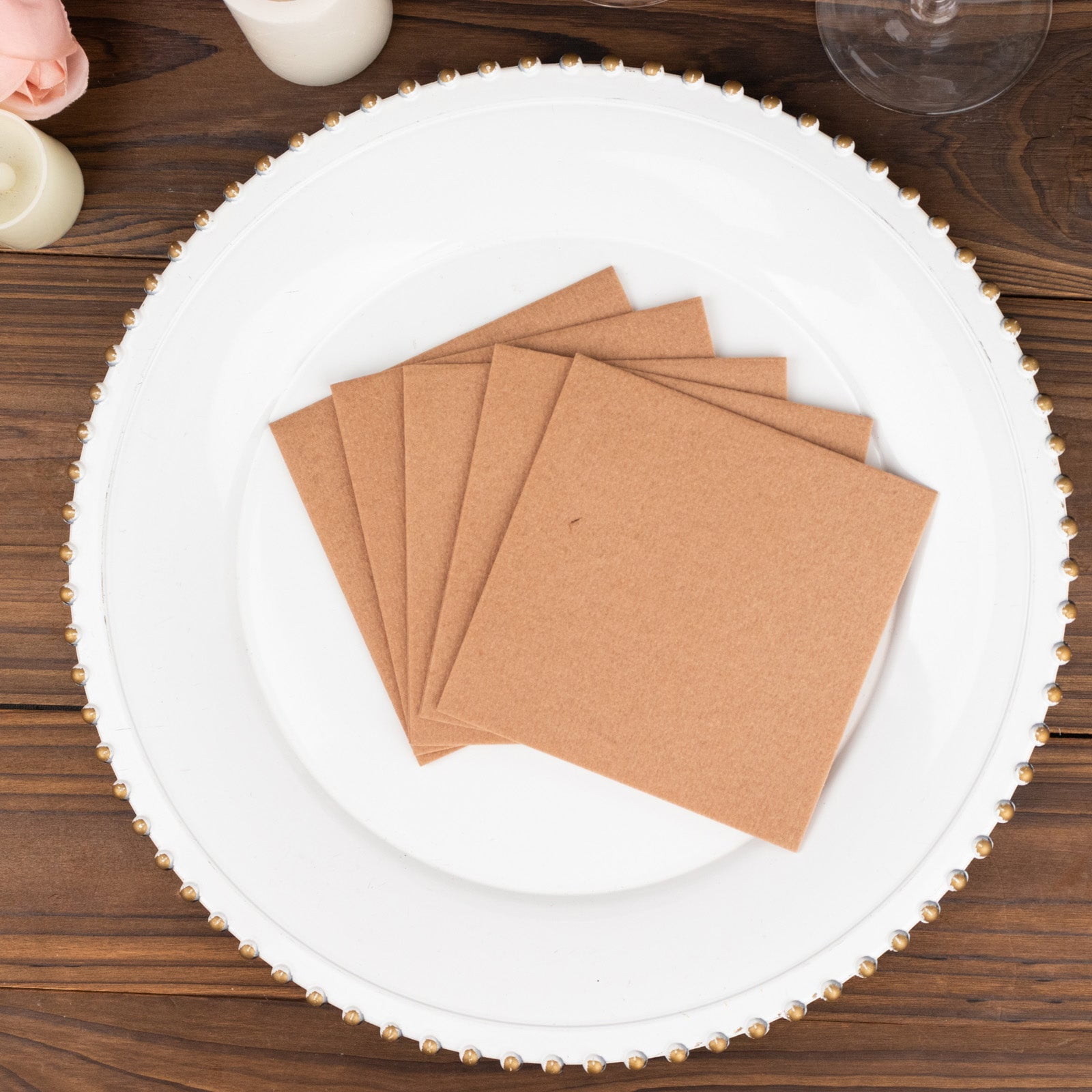 Efavormart 20 Pack | Terracotta Soft Linen-Feel Airlaid Paper Beverage ...