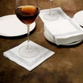 thumbnail image 1 of Efavormart 20 Pack - White Airlaid Paper Cocktail Napkins, Soft Linen-Feel Napkin With Silver Scroll Floral Design - Ideal for Wedding Ceremonies, Birthday, Party, Event, Banquet - 10"x10", 1 of 5