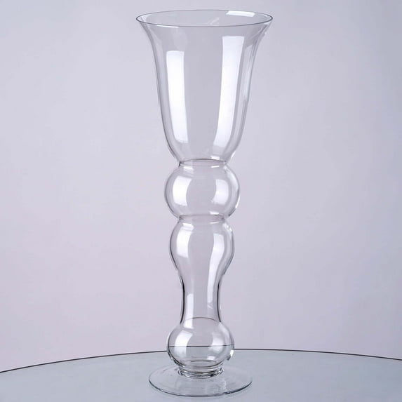 Efavormart 20" Tall Curvy Trumpet Pilsner Glass Floral Vase - 4 Pcs