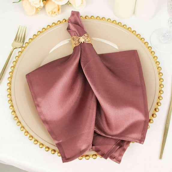 Efavormart 20"x20" Cinnamon Rose Teal Wholesale SATIN Linen Napkins For Wedding Birthday Restaurant Party Tableware Decoration - 5 PCS