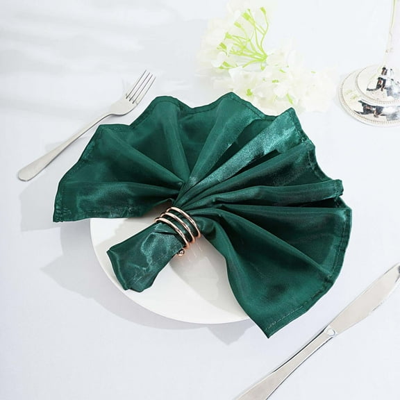 Efavormart 20"x20" Hunter Green Wholesale SATIN Linen Napkins For Wedding Birthday Restaurant Party Tableware Decoration - 5 PCS