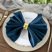 Efavormart 20"x20" Navy Blue Wholesale Premium Seamless Velvet Linen Napkins - 5 PCS