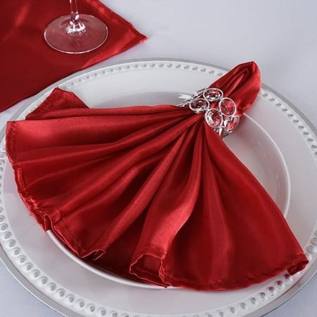 Efavormart 20"x20" Wine Wholesale SATIN Linen Napkins For Wedding Birthday Restaurant Party Tableware Decoration - 5 PCS