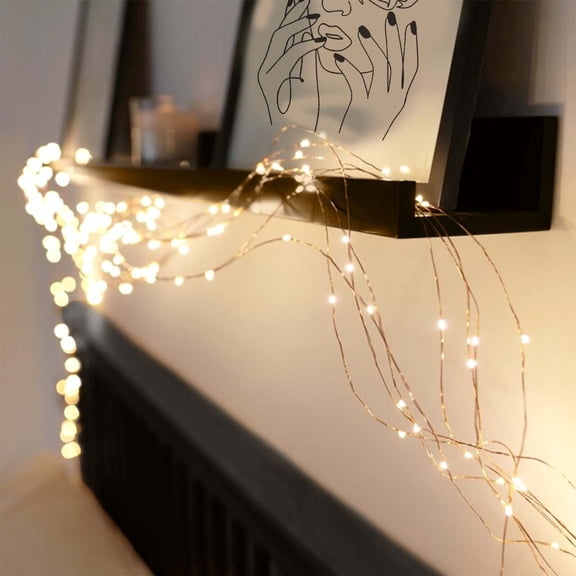 Efavormart 200 LED Warm White Battery Operated Fibre Optics String Backdrop Fairy Light For Wedding Party Event Decor