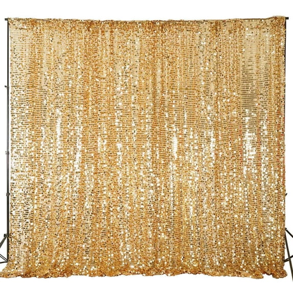 Efavormart 20FT Gold Payette Sequin Backdrop Photography Background Sequin Fabric Photo Booth Backdrop Studio Background - 1 PCS