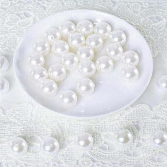 Efavormart 20MM BIG Wedding Faux Pearl Beads Garland Vase Filler Flower Centerpiece Table Decoration - White - 120 PCS
