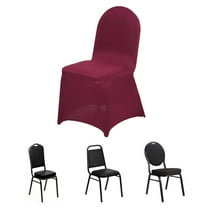 Efavormart 20PCS Burgundy Stretchy Spandex Fitted Banquet Chair Cover Dinning Event Slipcover For Wedding Party Banquet Catering