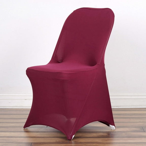 Efavormart 20PCS Stretchy Spandex Fitted Folding Chair Cover Dinning Event Slipcover For Wedding Party Banquet Catering- Burgundy