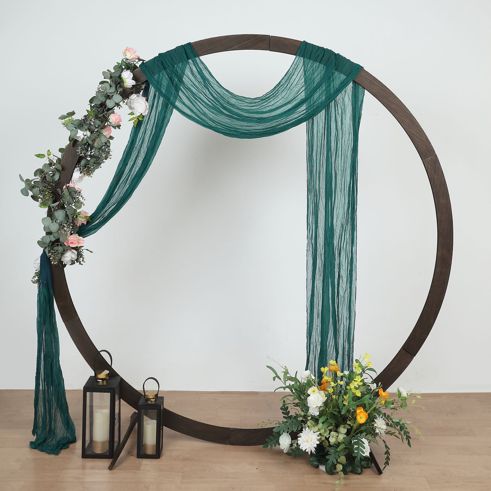 Wedding Arch Draping Fabric Bundle Has 2 144 Inch 12 Feet Scarves in Navy  Blu